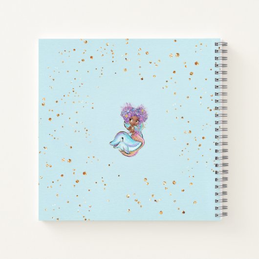 Niedlich Brown Mermaid Notizblock (Rückseite)