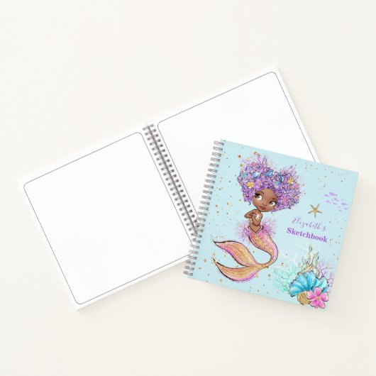 Niedlich Brown Mermaid Notizblock (Innenseite)