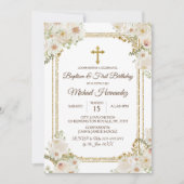 Niedlich Brown Mexican Baptisse & First Birthday Einladung (Vorderseite)