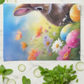 Niedlich Brown Oaster Baby Bunny Geschirrtuch (Gefaltet)