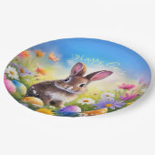 Niedlich Brown Oaster Baby Bunny Pappteller (Schrägansicht)