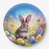 Niedlich Brown Oaster Baby Bunny Pappteller (Vorderseite)