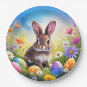 Niedlich Brown Oaster Baby Bunny Pappteller (Vorderseite)