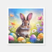 Niedlich Brown Oaster Baby Bunny Serviette (Vorderseite)