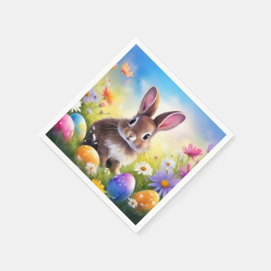 Niedlich Brown Oaster Baby Bunny Serviette (Ecke)