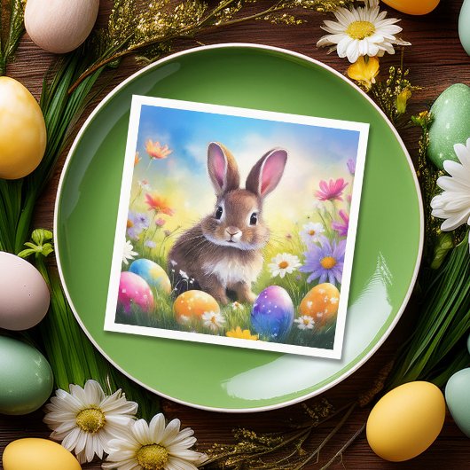 Niedlich Brown Oaster Baby Bunny Serviette