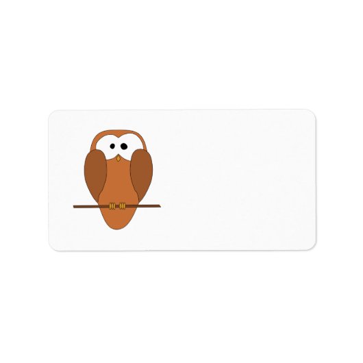 Niedlich Brown Owl Adressaufkleber (Vorne)
