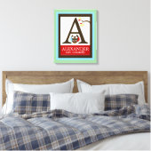 Niedlich Brown Owl Leinwand Letter Name Print 16x2 (Insitu (Schlafzimmer))