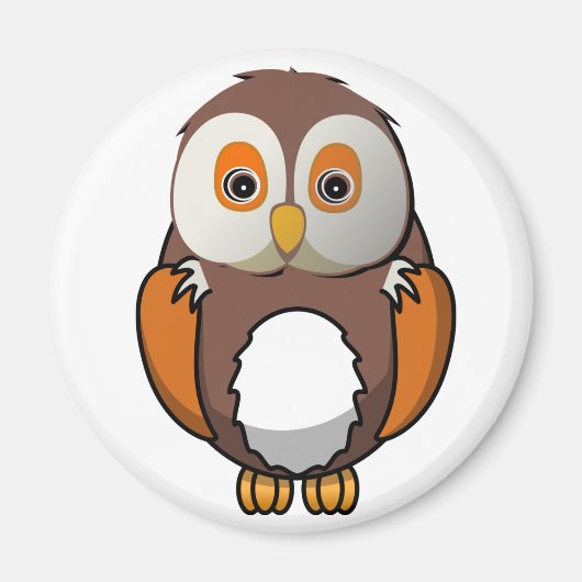 Niedlich Brown Owl Magnet (Vorne)
