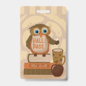 Niedlich Brown Owl Study Pass Abzeichen mit Namen Ausweis (Vorderseite)
