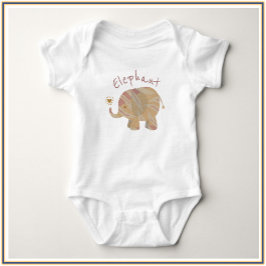 Niedlich Brown Pink und Bronze Elephant Baby Bodys Baby Strampler