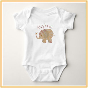 Niedlich Brown Pink und Bronze Elephant Baby Bodys Baby Strampler