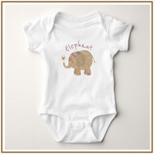 Niedlich Brown Pink und Bronze Elephant Baby Bodys Baby Strampler