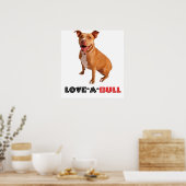Niedlich Brown Pittie Liebe-a-Bull Poster (Küche)