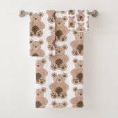 Niedlich Brown Plush Toy Teddy Bär gestopftes Tier Badhandtuch Set (Insitu)