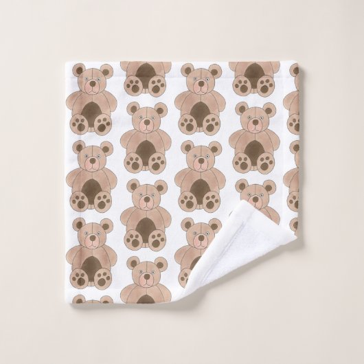 Niedlich Brown Plush Toy Teddy Bär gestopftes Tier Badhandtuch Set (Waschlappen)