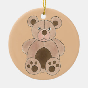 Niedlich Brown Plush Toy Teddy Bär gestopftes Tier Keramik Ornament