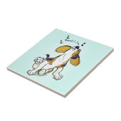 Niedlich Brown Puppy Howl Fliese (Seite)