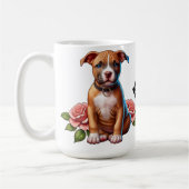 Niedlich Brown Puppy mit Rose Kaffeetasse (Links)