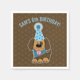 Niedlich Brown Puppy Paw ty Birthday Serviette
