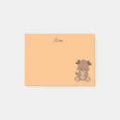 Niedlich Brown Puppy Post-it Klebezettel (Vorderseite)