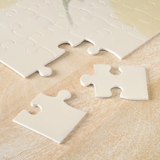 Niedlich Brown Puppy Yellow Sunflower Wasserfarbe Puzzle (Seite)