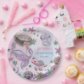 Niedlich Brown Skin Mermaid Sea Turtle Narwhal Par Pappteller (Party)