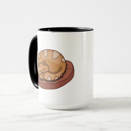 Niedlich Brown Sleeping Kitty Cat Tasse (Vorderseite Links)