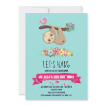 Niedlich Brown Sloth Hanging Auf dem Kopf Geburtst