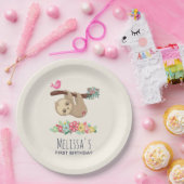 Niedlich Brown Sloth Hanging Auf dem Kopf Geburtst Pappteller (Party)