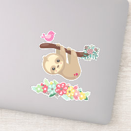 Niedlich Brown Sloth Hanging Aufkleber