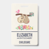 Niedlich Brown Sloth Hanging Ausweis (Rückseite)