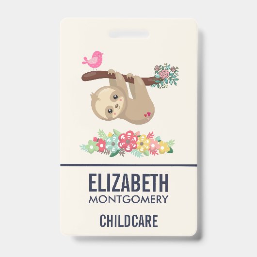 Niedlich Brown Sloth Hanging Ausweis (Vorderseite)