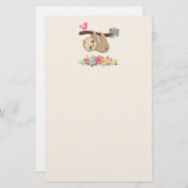 Niedlich Brown Sloth Hanging Briefpapier (Vorne/Hinten)