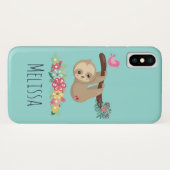 Niedlich Brown Sloth Hanging Case-Mate iPhone Hülle (Rückseite (Horizontal))