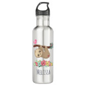 Niedlich Brown Sloth Hanging Edelstahlflasche (Vorderseite)