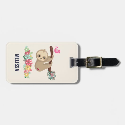 Niedlich Brown Sloth Hanging Gepäckanhänger (Vorderseite horizontal)