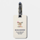 Niedlich Brown Sloth Hanging Gepäckanhänger (Rückseite vertikal)