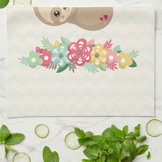 Niedlich Brown Sloth Hanging Geschirrtuch (Gefaltet)