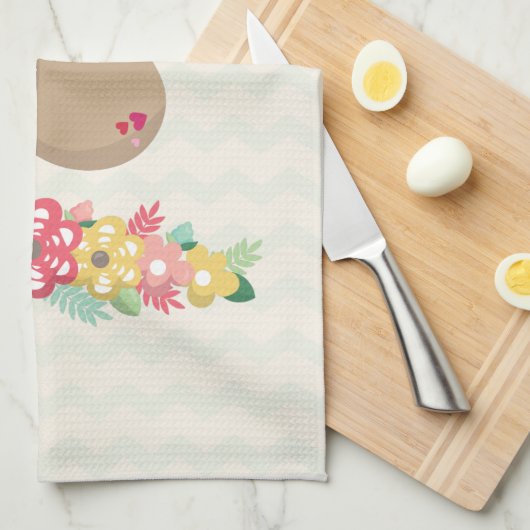 Niedlich Brown Sloth Hanging Geschirrtuch (Viertel Falte)