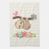 Niedlich Brown Sloth Hanging Geschirrtuch (Vertikal)