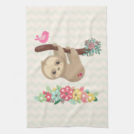 Niedlich Brown Sloth Hanging Geschirrtuch