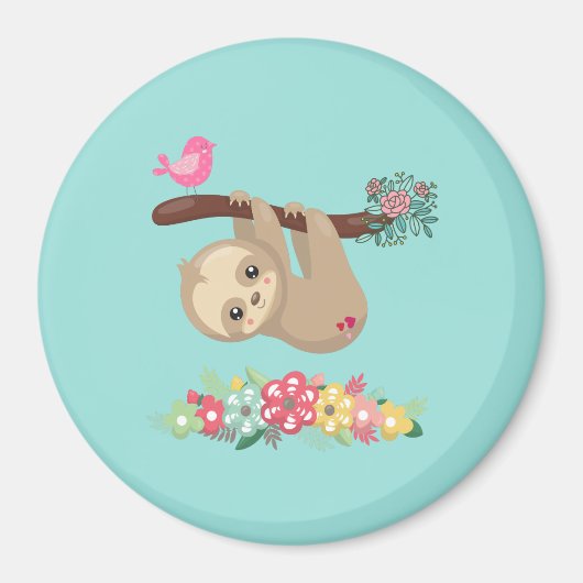 Niedlich Brown Sloth Hanging Magnet (Vorne)