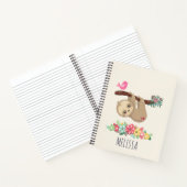 Niedlich Brown Sloth Hanging Notizblock (Innenseite)