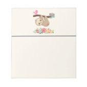 Niedlich Brown Sloth Hanging Notizblock (Vorderseite)