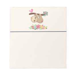 Niedlich Brown Sloth Hanging Notizblock