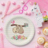 Niedlich Brown Sloth Hanging Pappteller (Party)