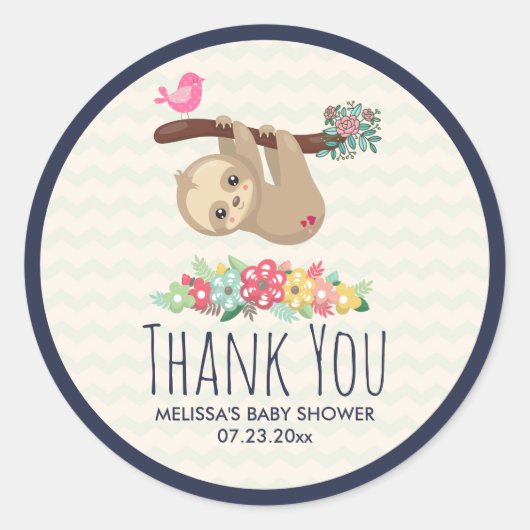 Niedlich Brown Sloth Hanging Runder Aufkleber (Vorderseite)