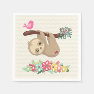 Niedlich Brown Sloth Hanging Serviette