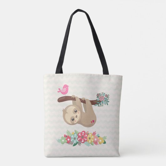 Niedlich Brown Sloth Hanging Tasche (Rückseite)